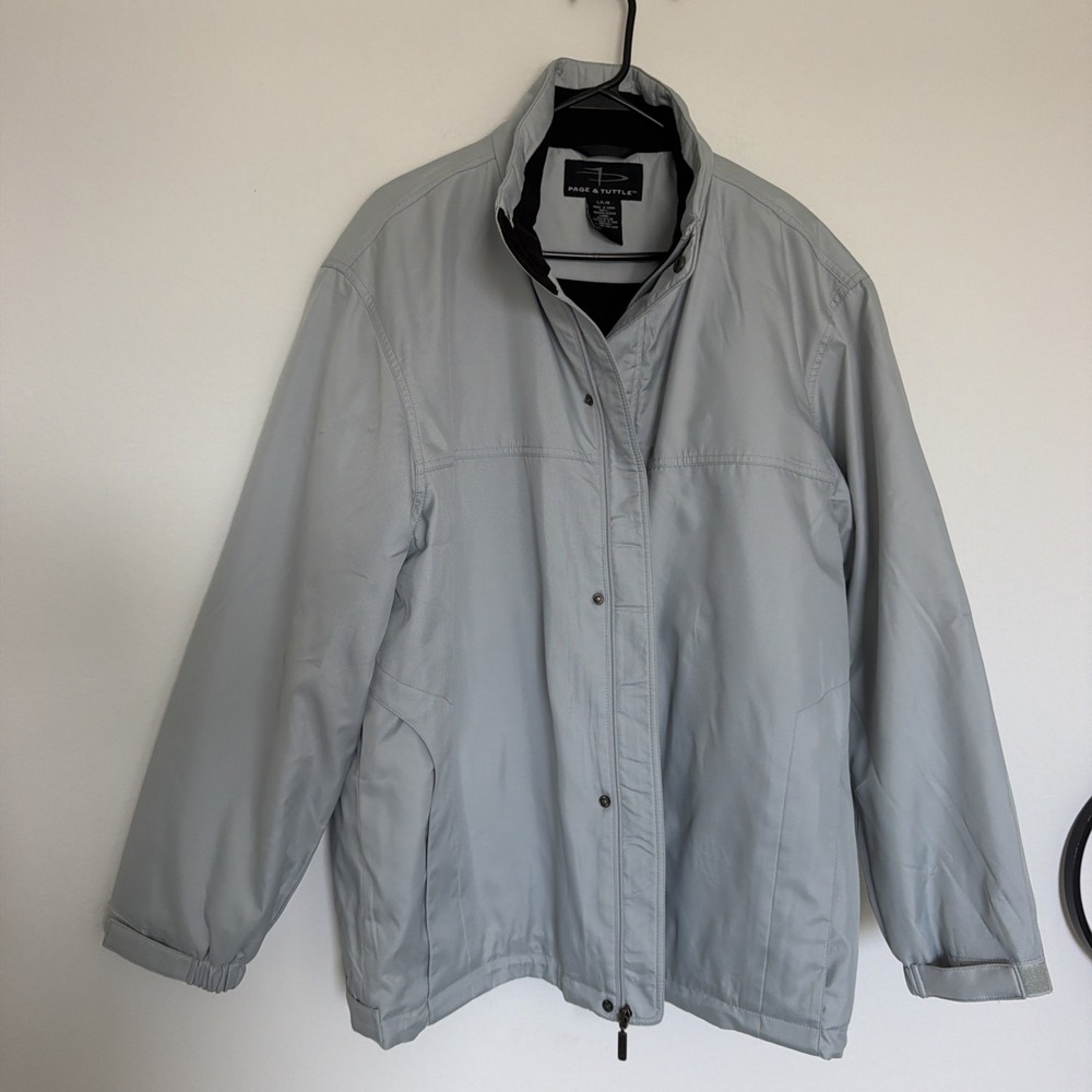 Page and Tuttle men's polyester gray fleece lined heavy jacket size large